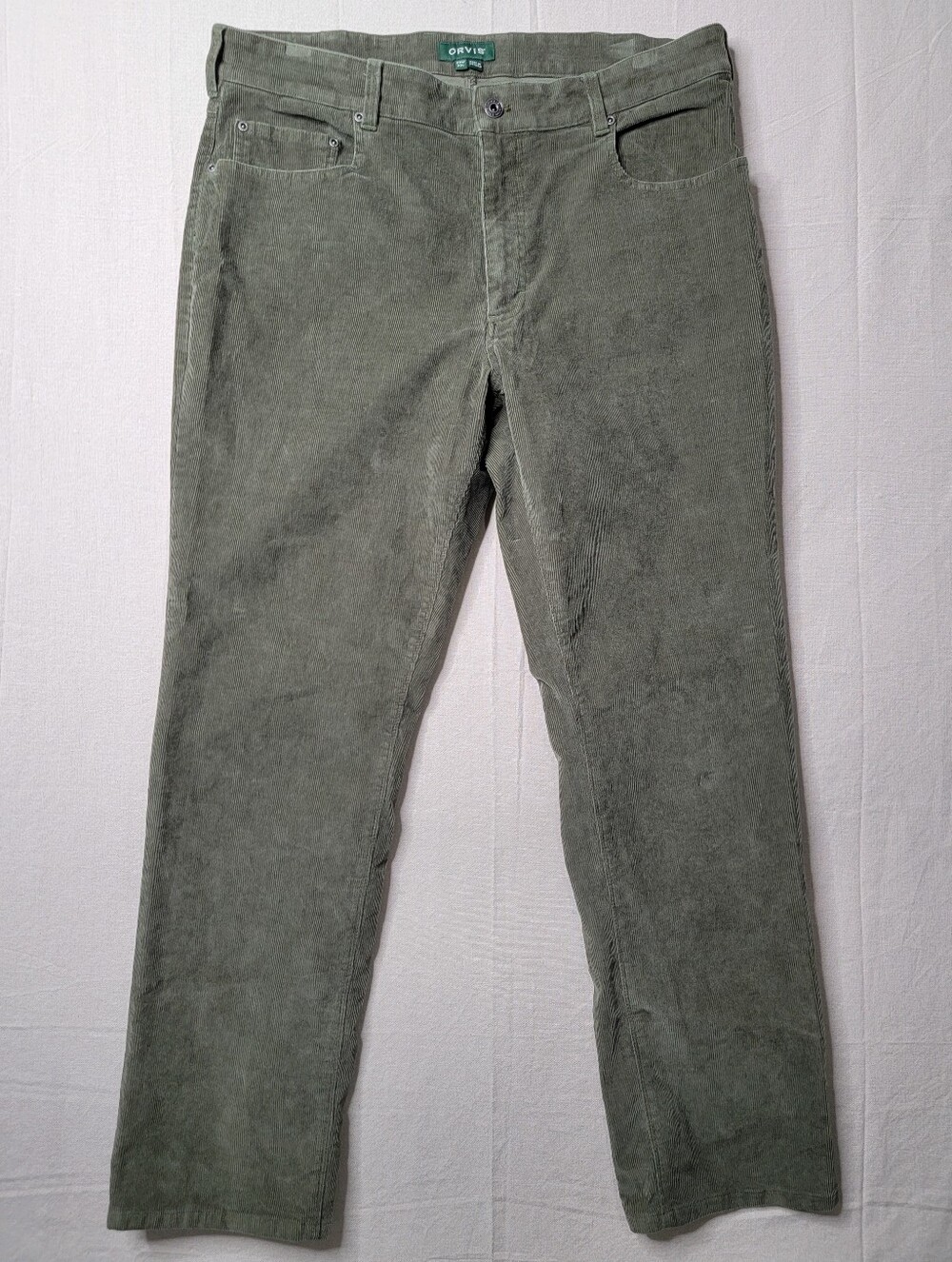 Orvis Corduroy Pants Men's Size 38x30 Olive Green Straight Leg Utility Gorpcore